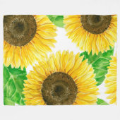 ひまわり水彩 フリースブランケット (正面(横))