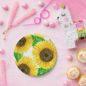 ひまわり水彩 ペーパープレート (パーティー)