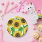 ひまわり水彩 ペーパープレート (パーティー)