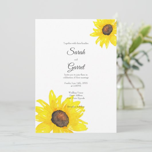 ひまわり水彩 招待状 (スタンド正面)