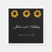 ひまわり水滴結婚の スタンダードカクテルナプキン (正面)
