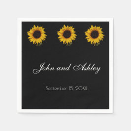ひまわり水滴結婚の スタンダードカクテルナプキン