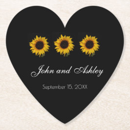 ひまわり水滴結婚の ペーパーコースター