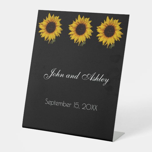 ひまわり水滴結婚の 台座サイン (正面)