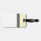 ひまわり水玉模様ジンガムイエロー白黒 ラゲッジタグ (裏面横)
