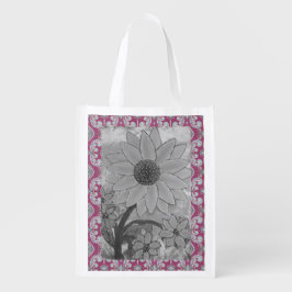 ひまわり水玉模様センター エコバッグ