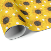 ひまわり水玉模様 ラッピングペーパー (ロールコーナー)