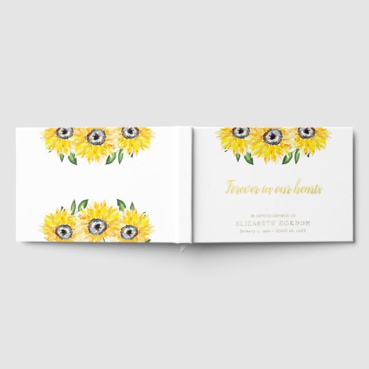 ひまわり永遠に私たちのハート葬儀で ゲストブック (全面)