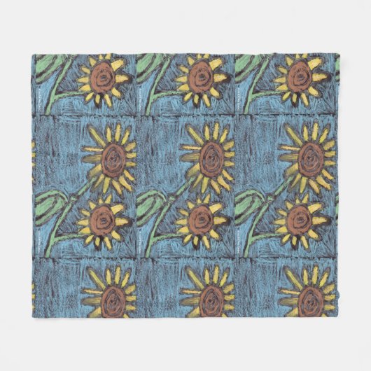 ひまわり永遠 – Kids Art for CHOC フリースブランケット (正面(横))