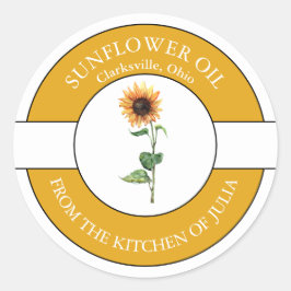ひまわり油ラベル ラウンドシール