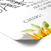 ひまわり泡状バーブライダルシャワー標識 ポスター (角)