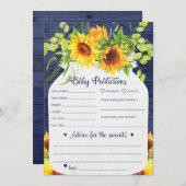 ひまわり海軍ベビー予測とアドバイスカード 招待状 (正面/裏面)