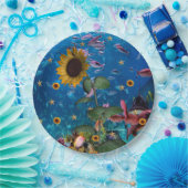 ひまわり海魚紙プレート ペーパープレート (パーティー)