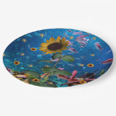 ひまわり海魚紙プレート ペーパープレート (アングル)