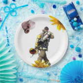 ひまわり消防士紙プレート ペーパープレート (パーティー)