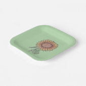 ひまわり淡い色の緑 ペーパープレート (傾斜あり)