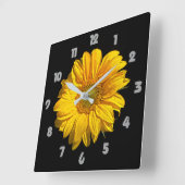 ひまわり灰色の脂肪数wc スクエア壁時計 (傾斜)