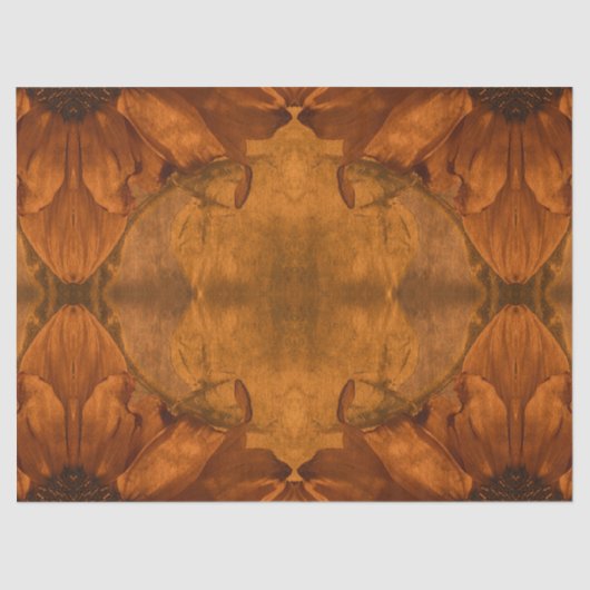 ひまわり焼きオレンジ秋ヴィンテージフローラ 薄葉紙 (正面)