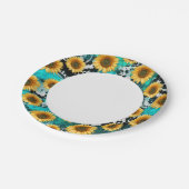 ひまわり牛プリントウエスタン ペーパープレート (アングル)