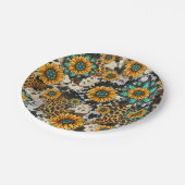 ひまわり牛プリントウエスタン ペーパープレート (アングル)