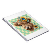 ひまわり牛、かわいいハイランド牛 ノートブック (右側)