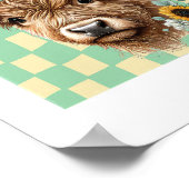 ひまわり牛、かわいいハイランド牛 ポスター (角)