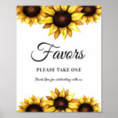 ひまわり特典白い黄色のポスター ポスター (正面)