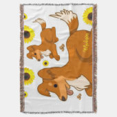 ひまわり犬ブランケット スローブランケット (正面縦)