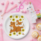 ひまわり犬紙プレート ペーパープレート (パーティー)