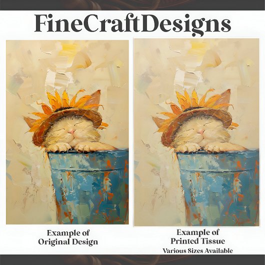 ひまわり猫お洒落昼寝絵を描油スタイルC3R 薄葉紙