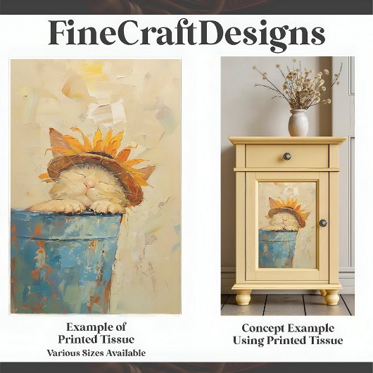 ひまわり猫お洒落昼寝絵画油スタイルC3L 薄葉紙