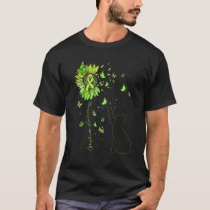 ひまわり猫ライムグリーンリボンリンパ腫認識度 Tシャツ