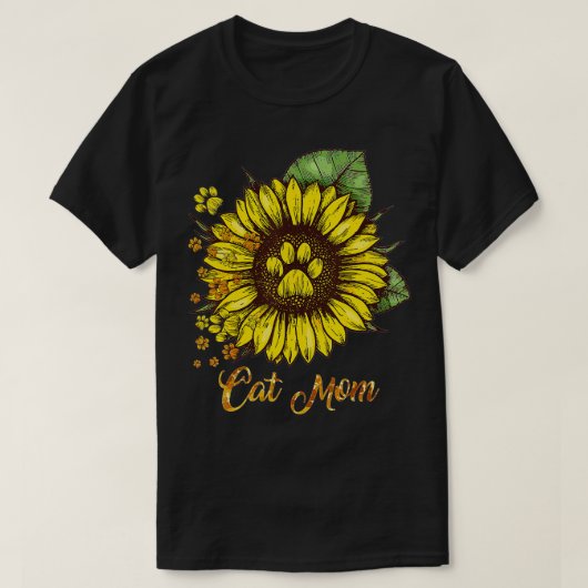 ひまわり猫男性猫母 Tシャツ (デザイン正面)