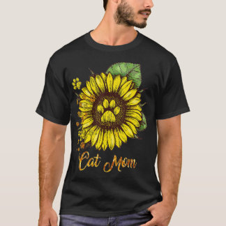 ひまわり猫男性猫母 Tシャツ