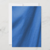 ひまわり王室のブルーファブリックブライダルシャワー 招待状 (裏面)