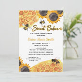 ひまわり甘いバビーハニービーベイビーシャワー 招待状 (スタンド正面)
