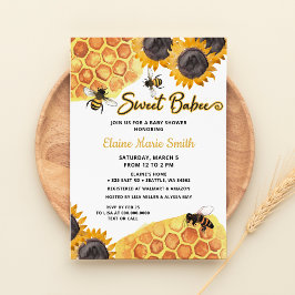 ひまわり甘いバビーハニービーベイビーシャワー 招待状