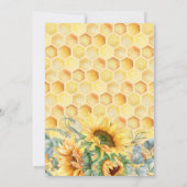 ひまわり甘い小さな蜂蜜ビーベイビーシャワー 招待状 (裏面)