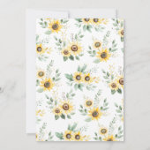 ひまわり男女兼用の聖牛の赤ちゃんシャワー 招待状 (裏面)