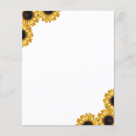 ひまわり男女兼用赤ちゃんシャワー招待状 (裏面)