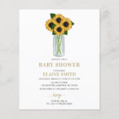 ひまわり男女兼用赤ちゃんシャワー招待状 (正面)