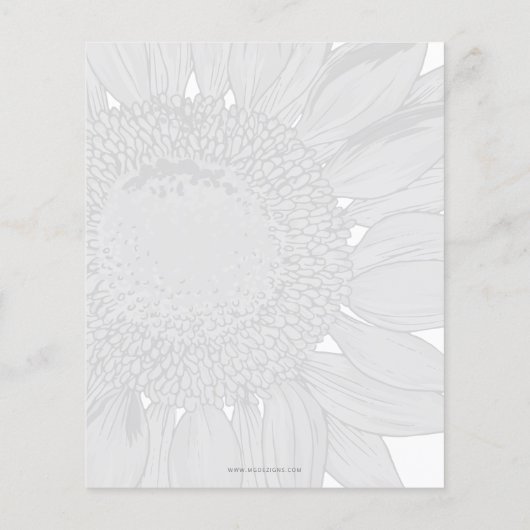 ひまわり男女兼用赤ちゃんシャワー招待状 (裏面)