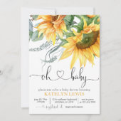 ひまわり男女兼用赤ちゃんシャワー 招待状 (正面)
