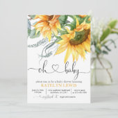 ひまわり男女兼用赤ちゃんシャワー 招待状 (スタンド正面)