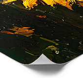 ひまわり畑とトスカーナコテージ印象主義 ポスター (角)