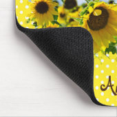 ひまわり畑と水玉模様 マウスパッド (コーナー)