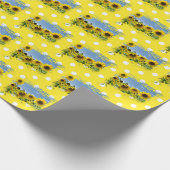 ひまわり畑と水玉模様 ラッピングペーパー (角)