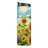 ひまわり畑にかわいいゼブラ タンブラー (回転右)