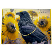 ひまわり畑にレイベン ラージペーパーバッグ (正面)