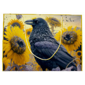 ひまわり畑にレイベン ラージペーパーバッグ (裏面)